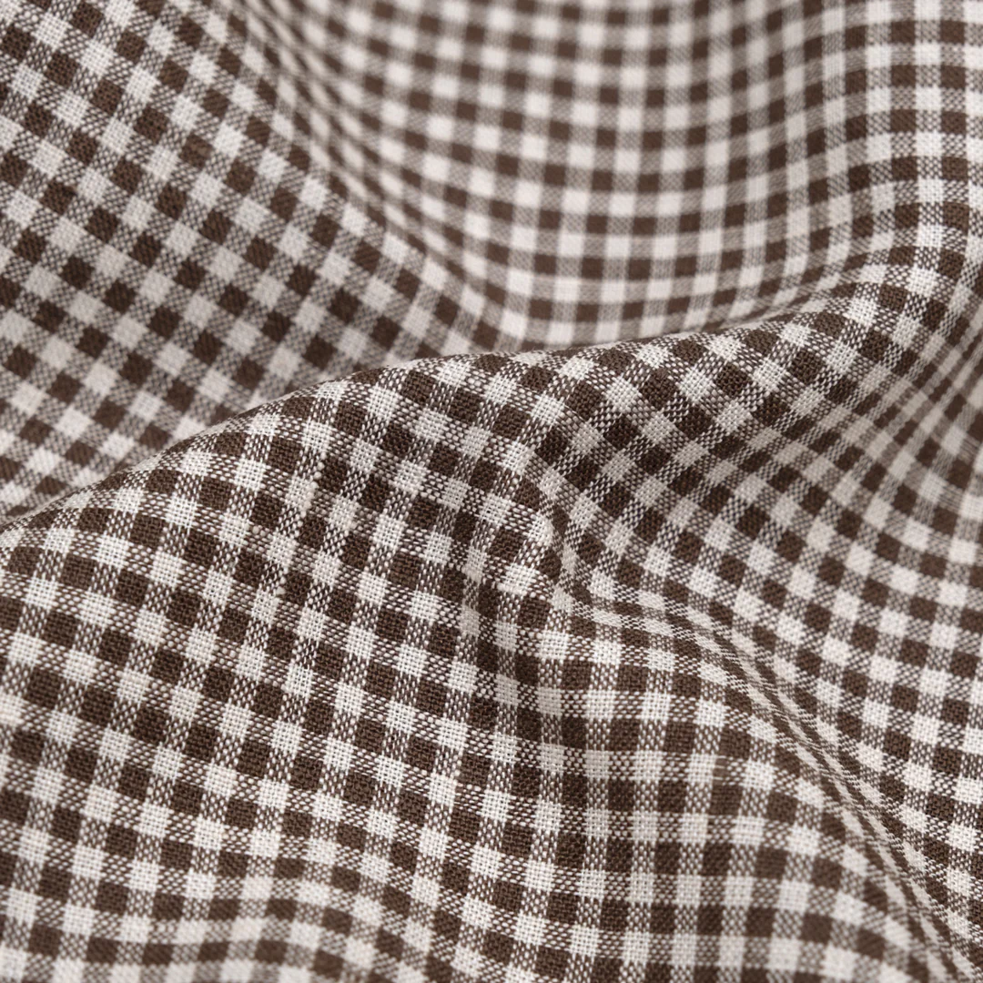 Petite Gingham Linen - Coffee
