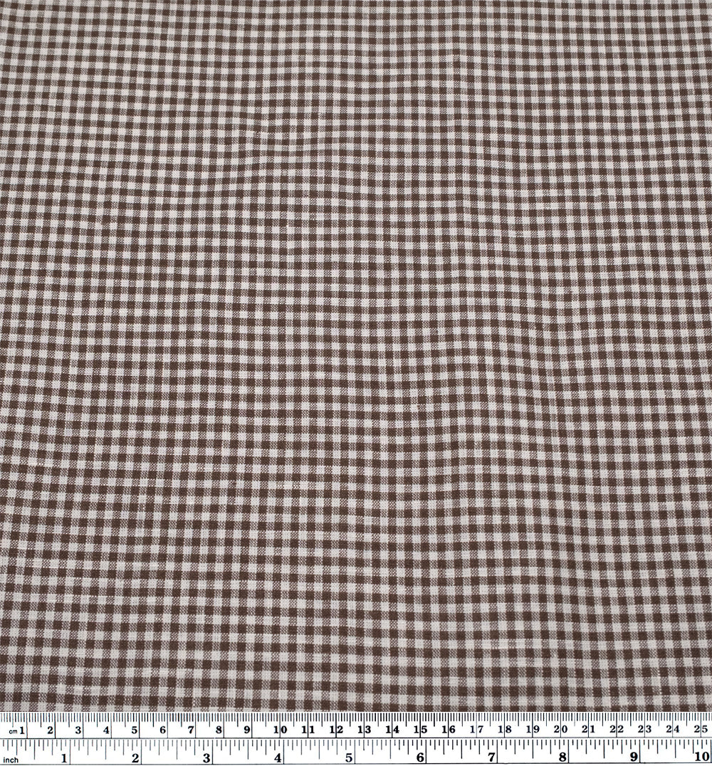 Petite Gingham Linen - Coffee - Image 3