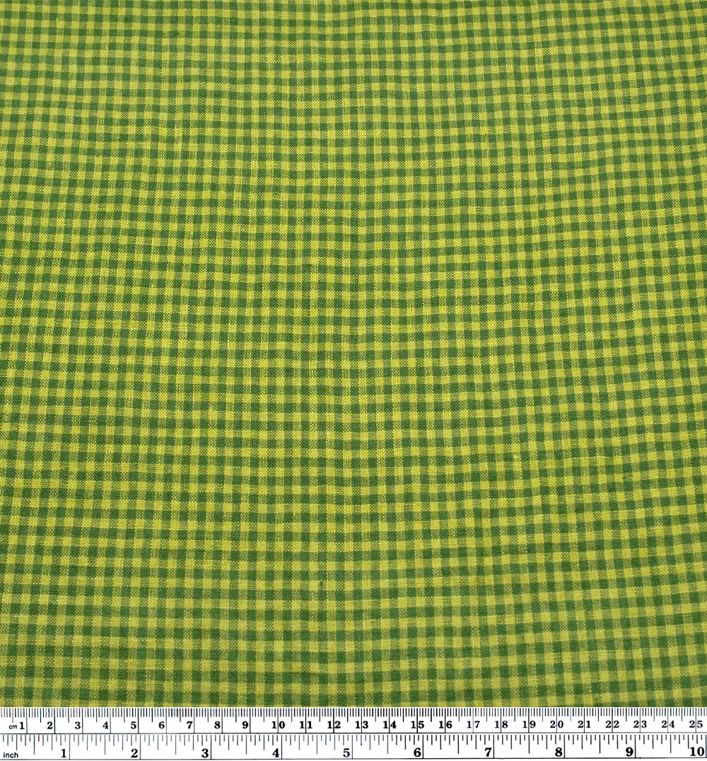 Picnic Gingham Washed Linen - Grass/Peashoot - Image 3
