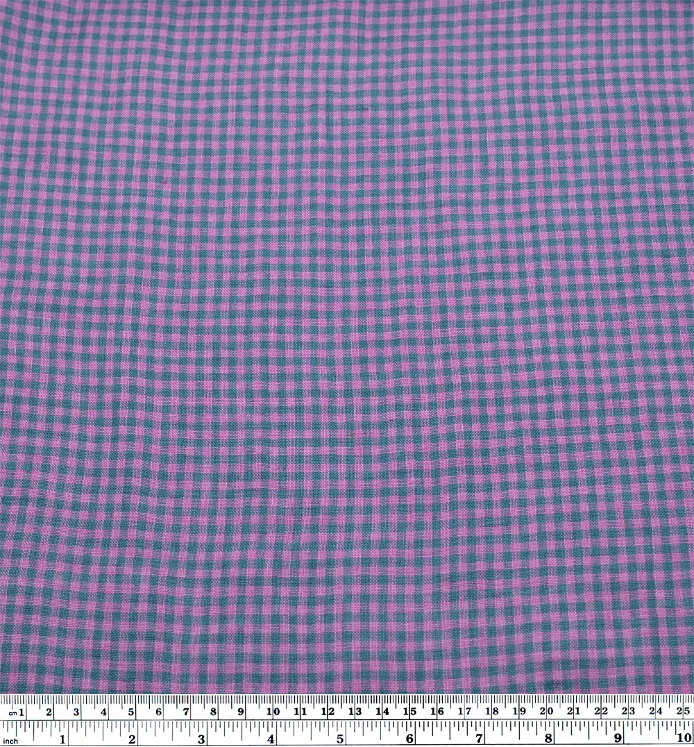 Picnic Gingham Washed Linen - Harbour/Dahlia - Image 3