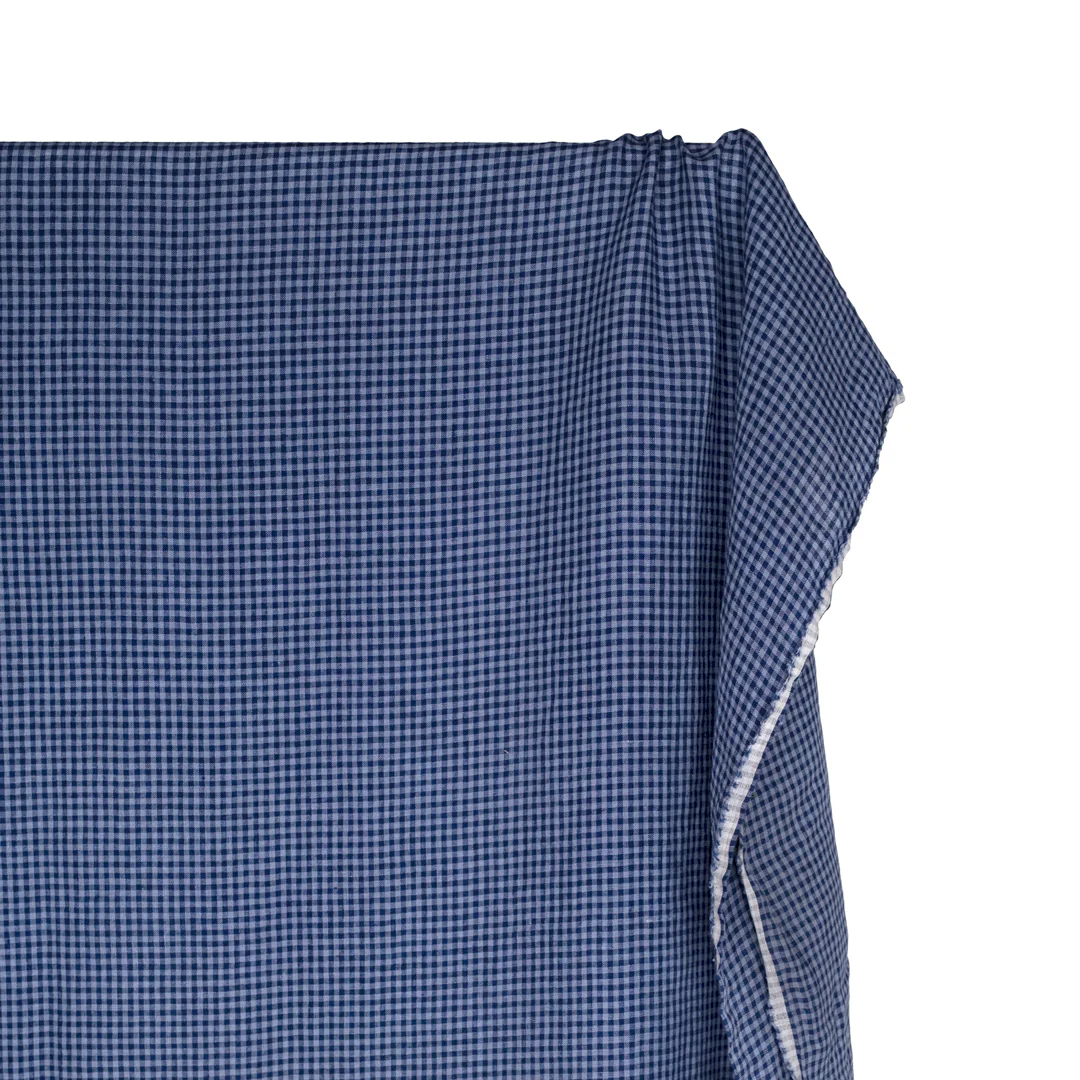 Picnic Gingham Washed Linen - Navy/Bluestone - Image 4