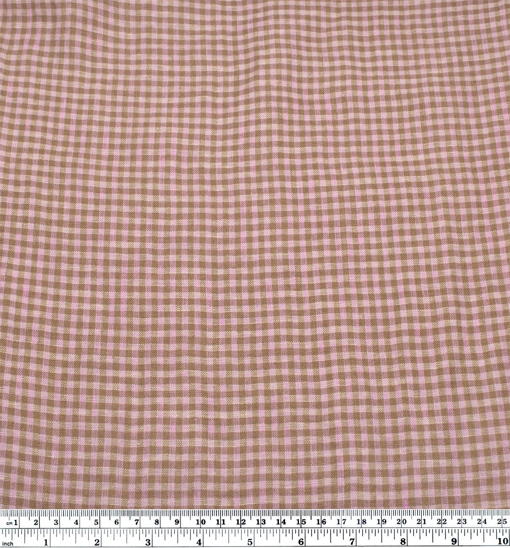 Picnic Gingham Washed Linen - Thistle/Pebble - Image 3