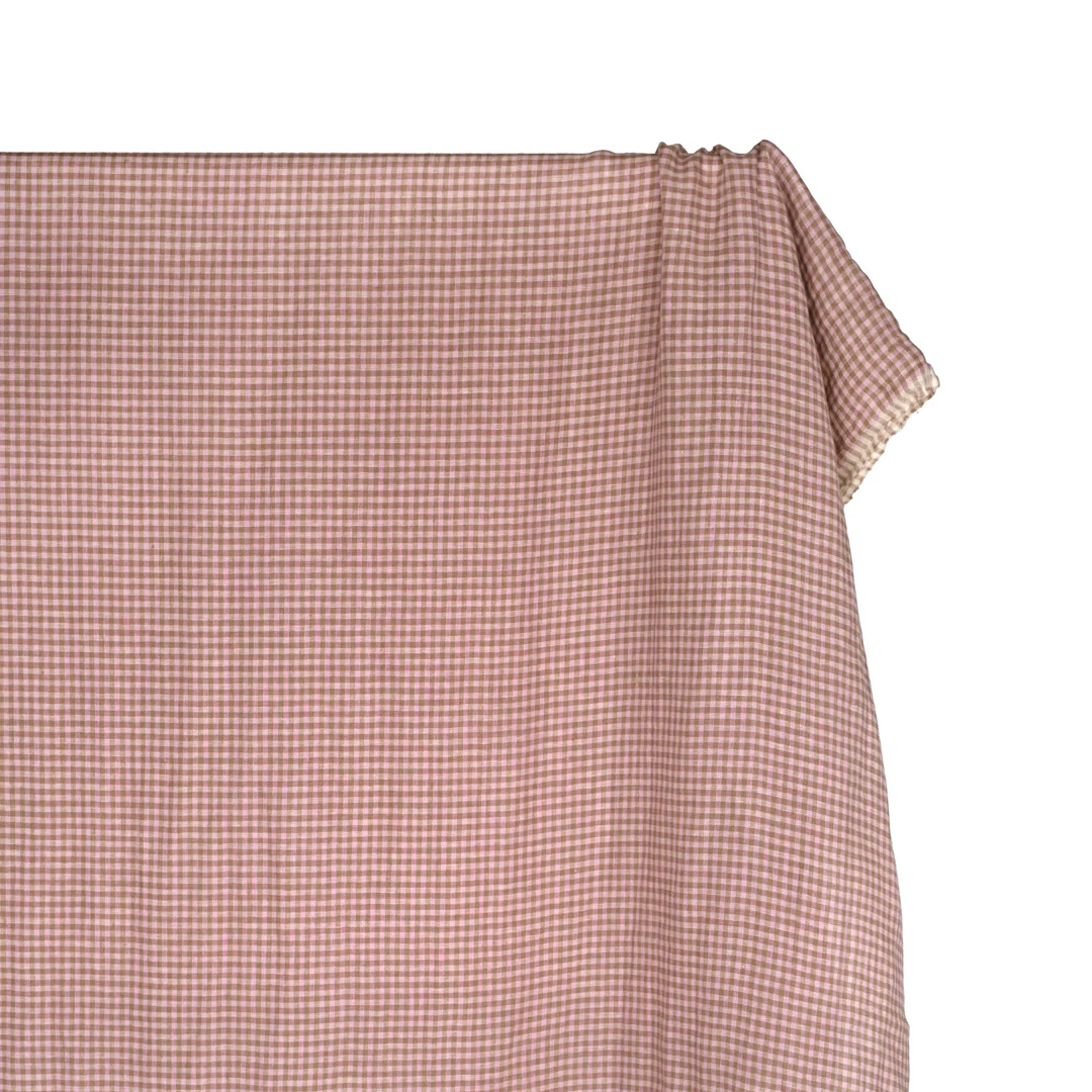 Picnic Gingham Washed Linen - Thistle/Pebble - Image 4
