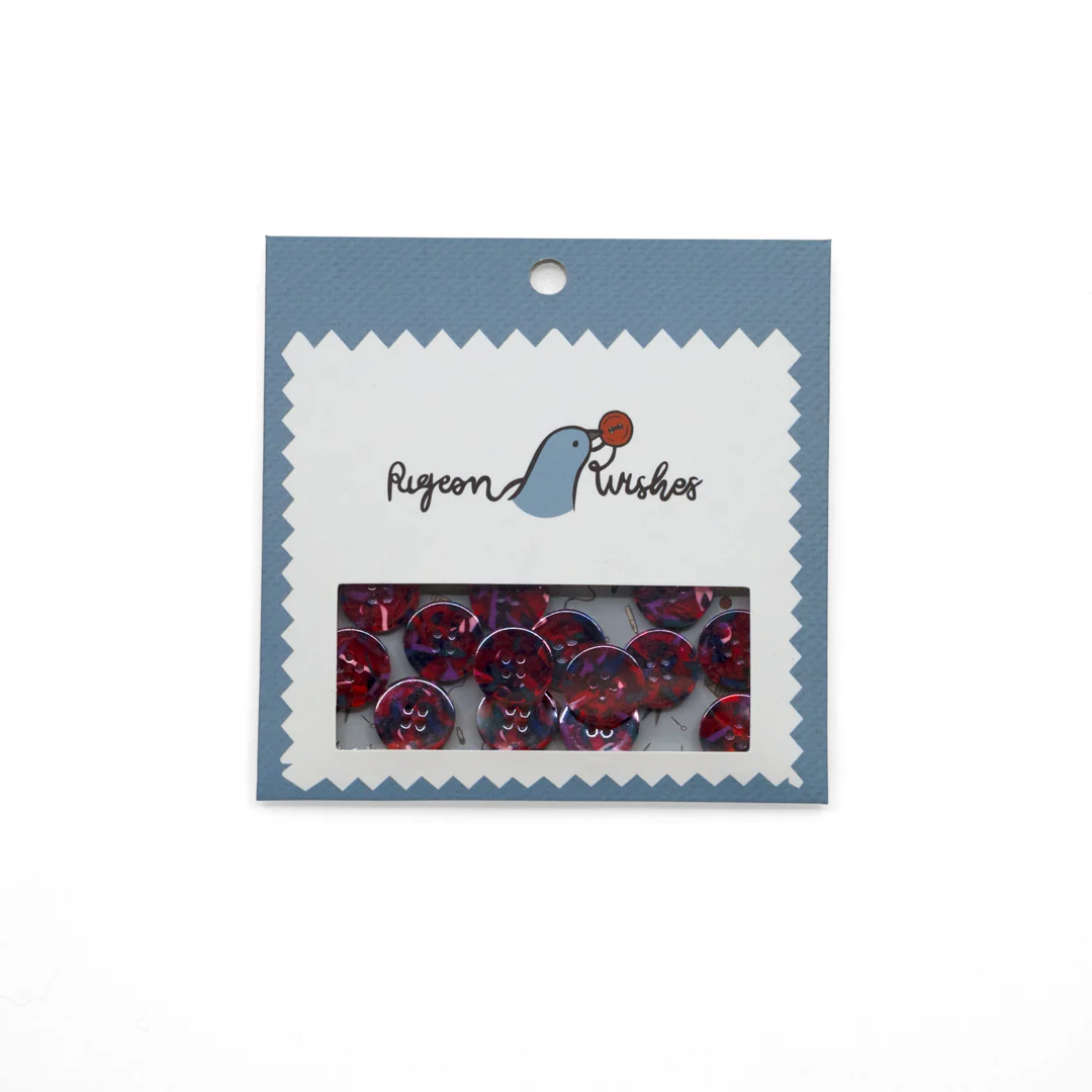Pigeon Wishes Resin Buttons (15mm) Set of 15 - Beloved