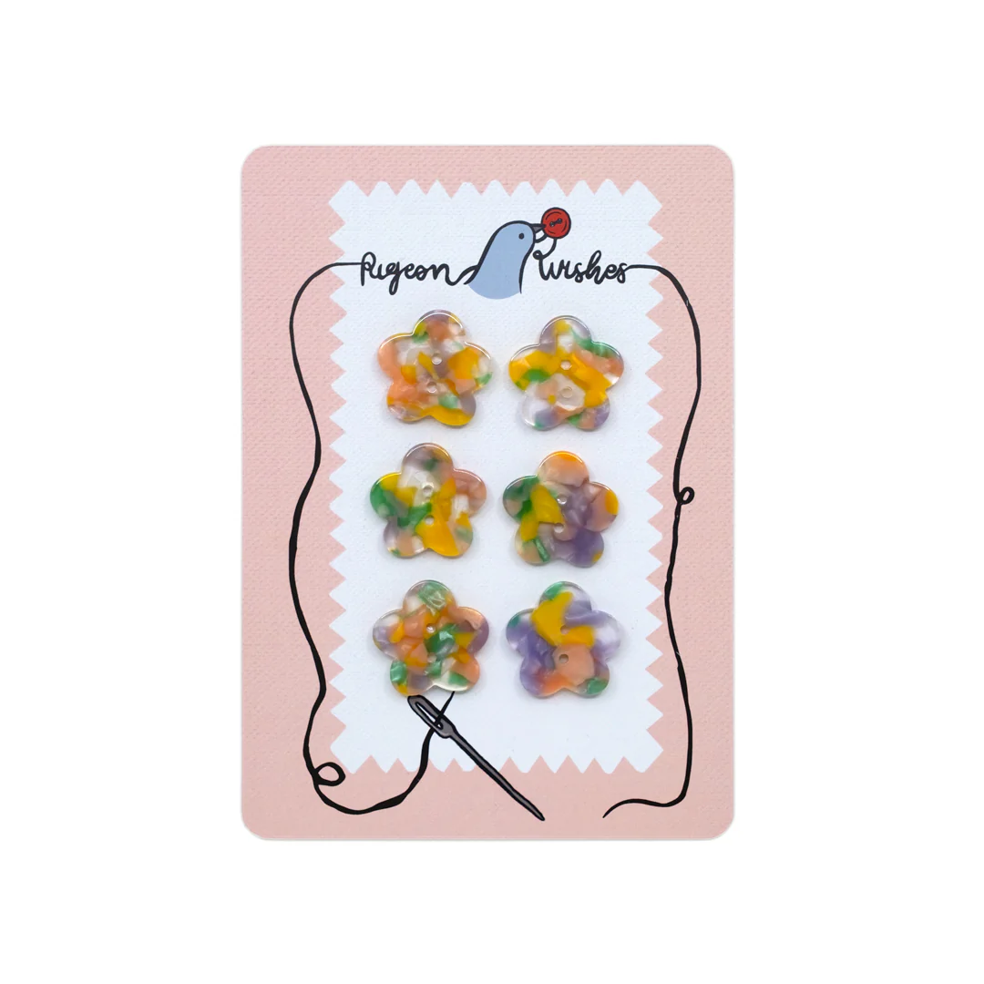 Pigeon Wishes Resin Buttons (25mm) Set of 6 - Midsommar