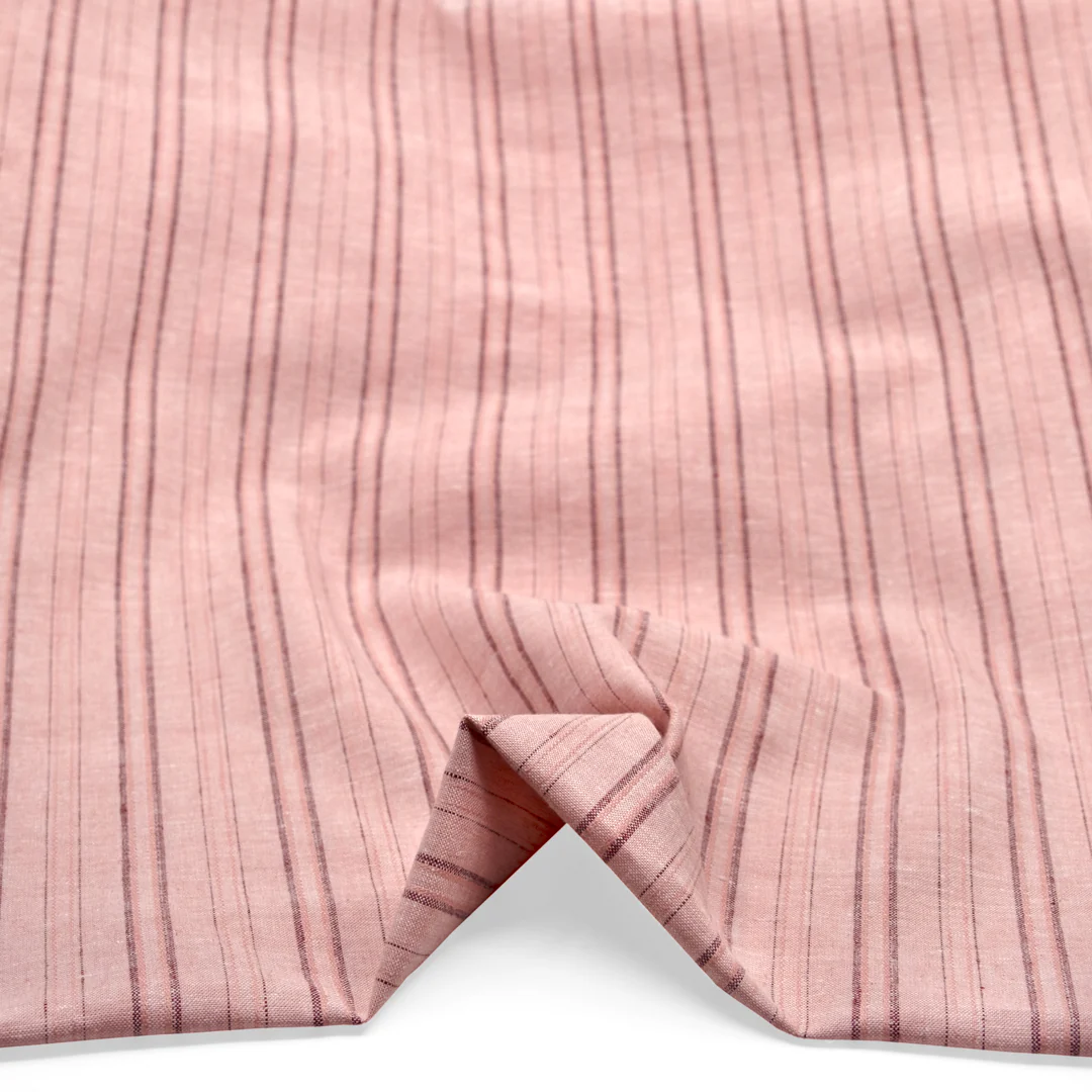 Pillar Stripe Go-To Linen Cotton Blend - Petal - Image 2