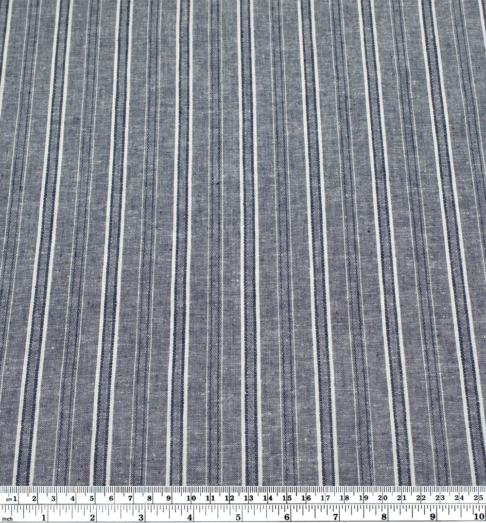 Pillar Stripe Go-To Linen Cotton Blend - Vintage Blue - Image 4