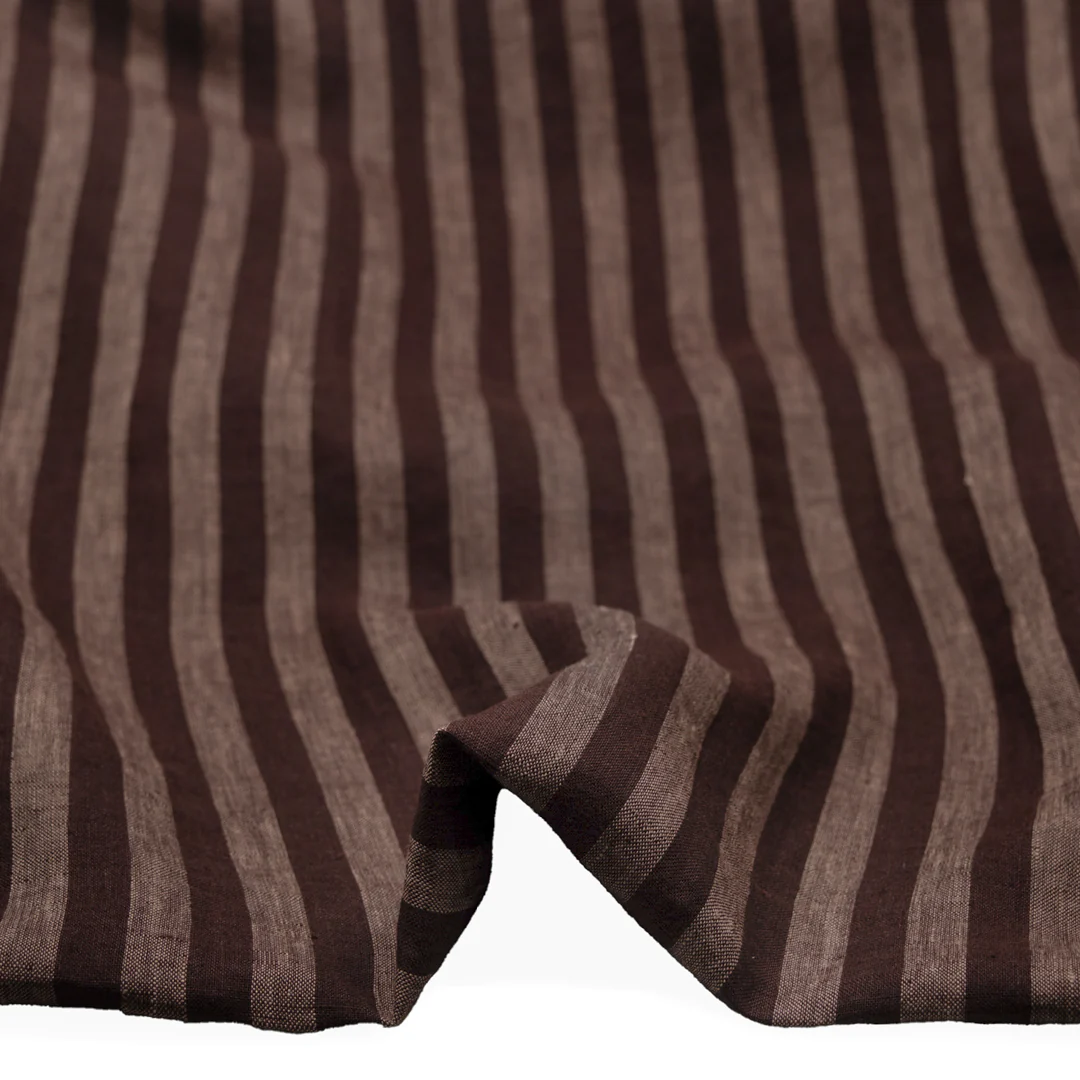 Pillar Stripe Soft Washed Linen - Shadow - Image 2