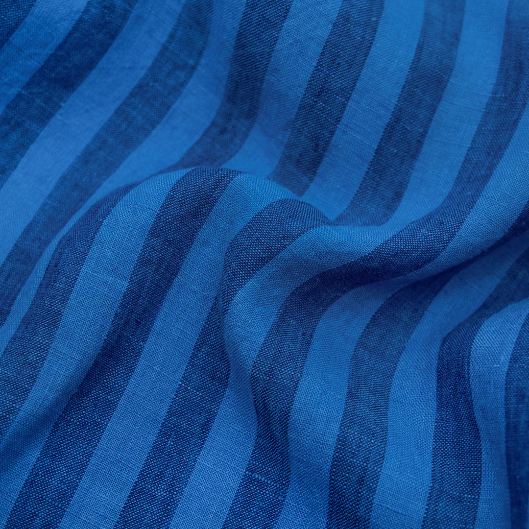 Pillar Stripe Soft Washed Linen - Skinny Dip