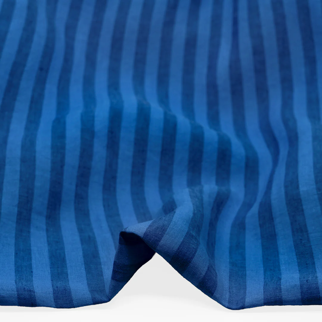 Pillar Stripe Soft Washed Linen - Skinny Dip - Image 2