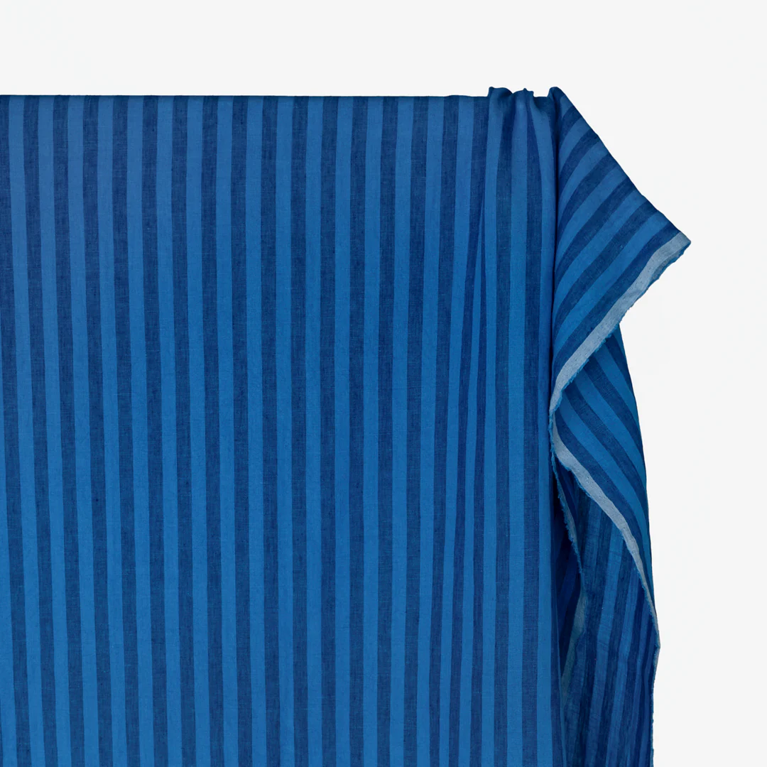 Pillar Stripe Soft Washed Linen - Skinny Dip - Image 3