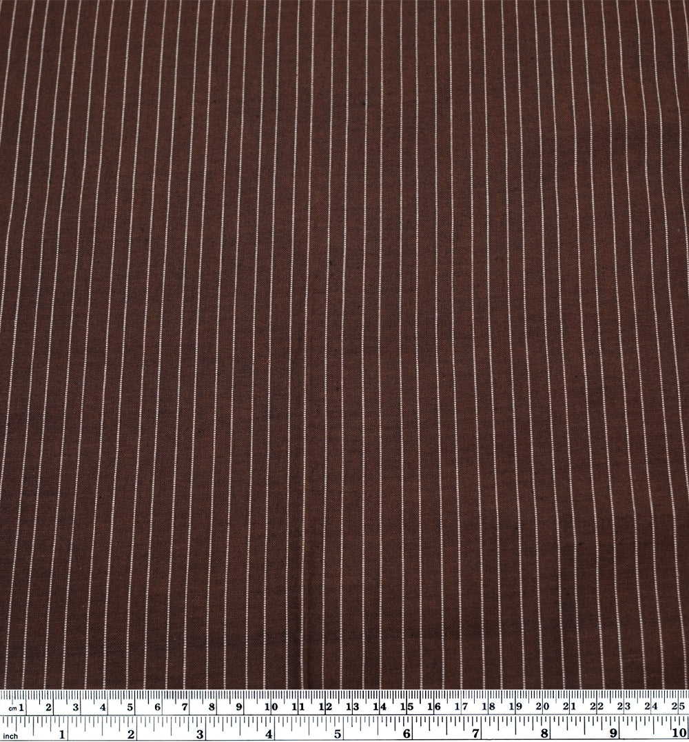 Pinstripe Handwoven Cotton - Chocolate/White - Image 4