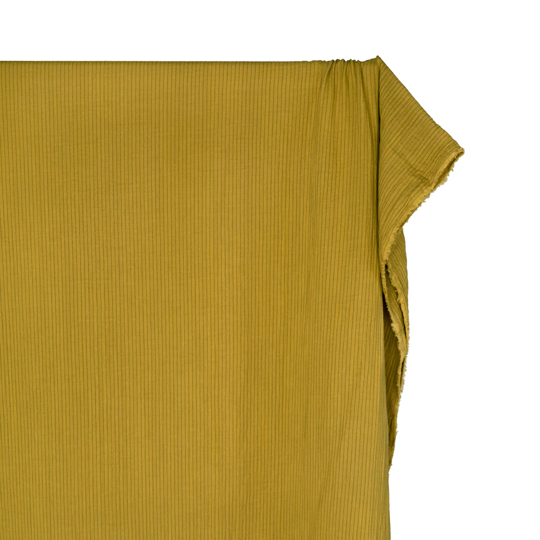 Pinstripe Organic Cotton Double Gauze - Chartreuse - Image 3