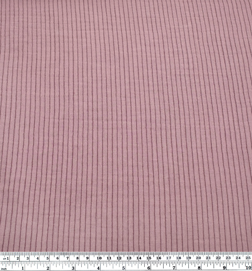 Pinstripe Organic Cotton Double Gauze - Dusty Lilac - Image 3