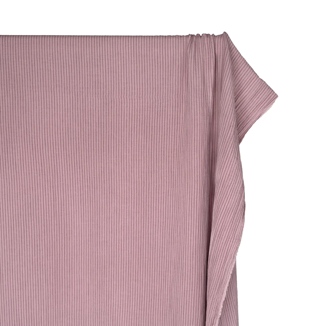 Pinstripe Organic Cotton Double Gauze - Dusty Lilac - Image 4