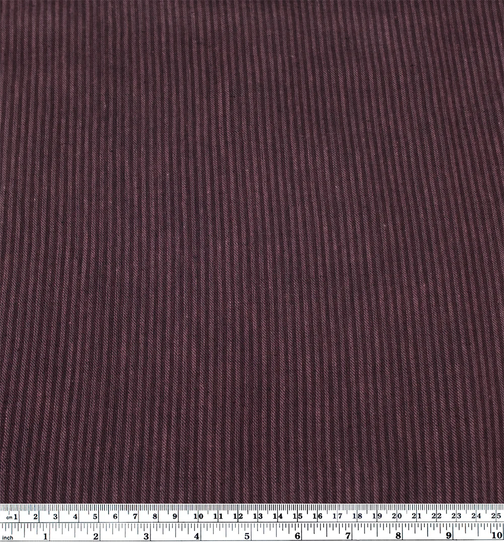 Pinstripe Yarn Dyed Linen Cotton - Boysenberry - Image 3