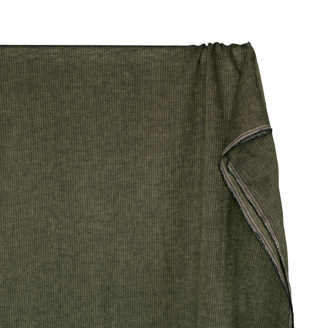 Pinstripe Yarn Dyed Linen Cotton - Willow - Image 4