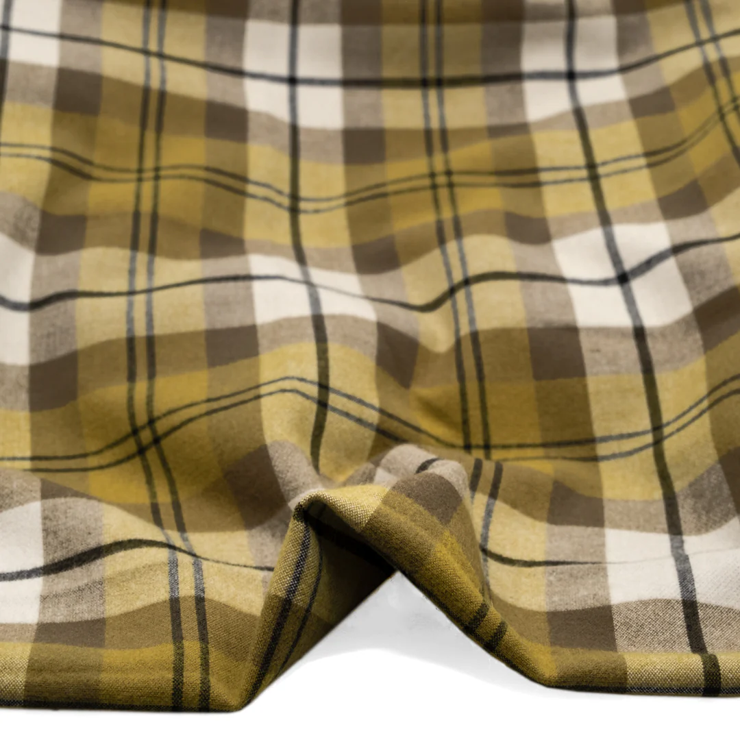 Plaid Brushed Double Faced Coating - Elmwood - Image 2