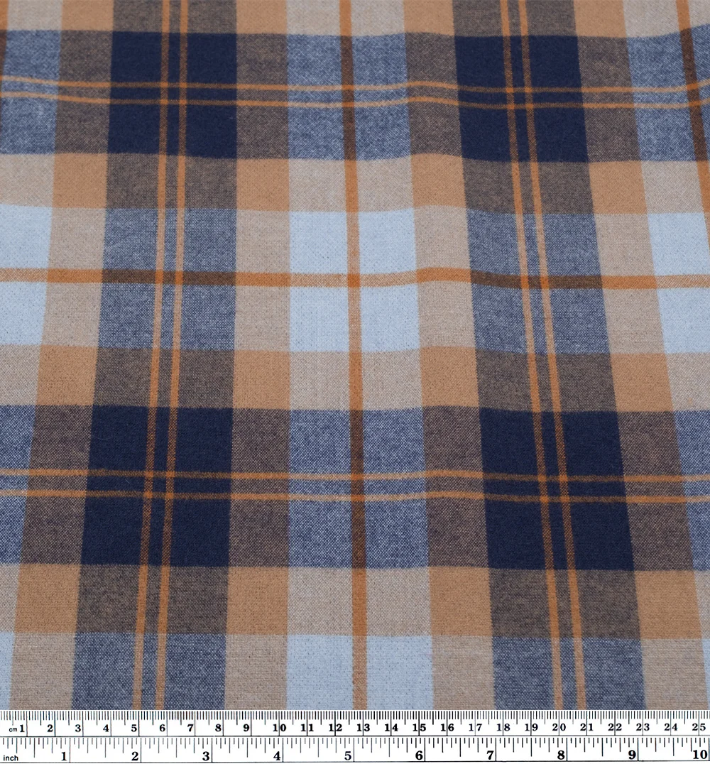 Plaid Brushed Double Faced Coating - Midnight Blue - Image 4