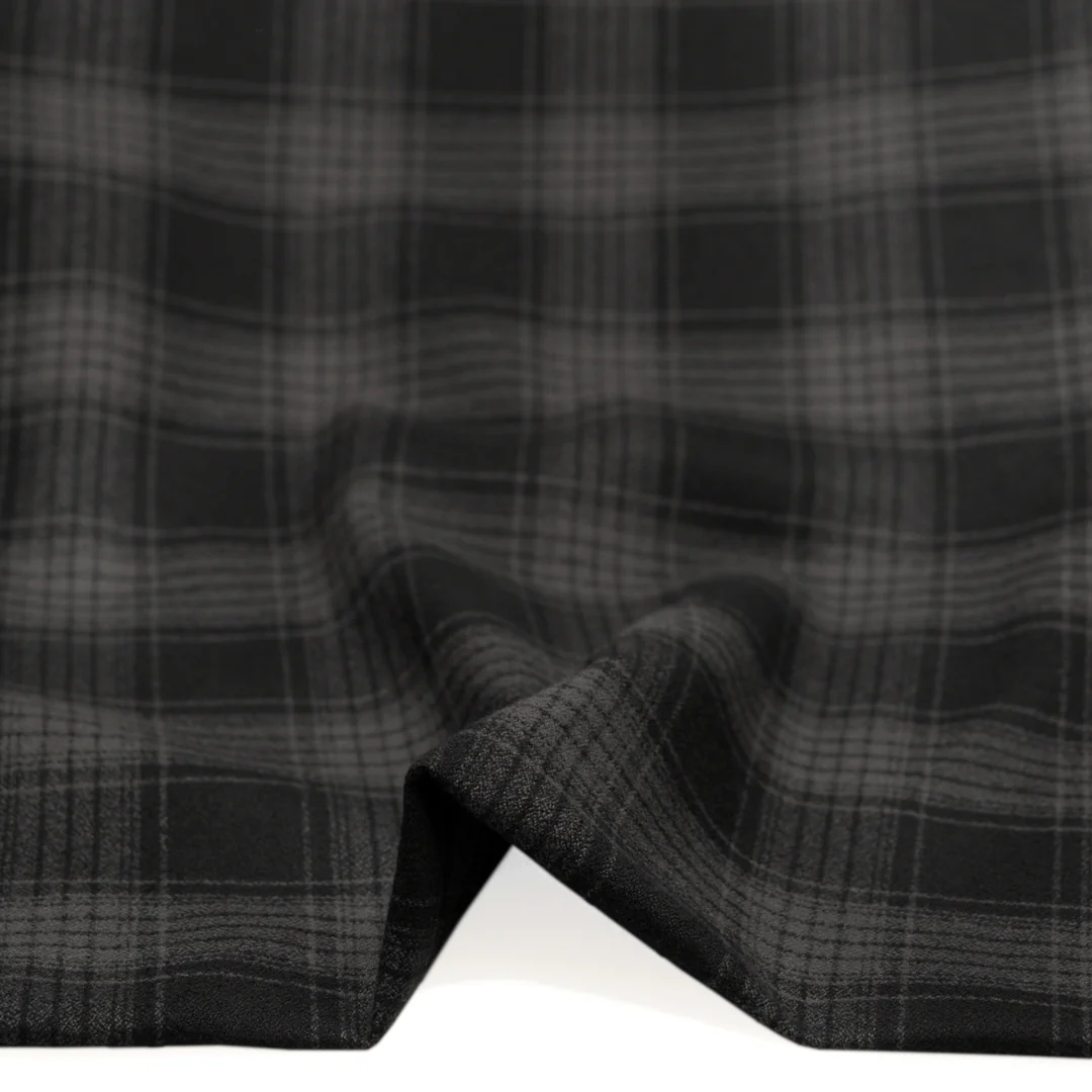 Plaid Cotton Flannel - Carbon - Image 2