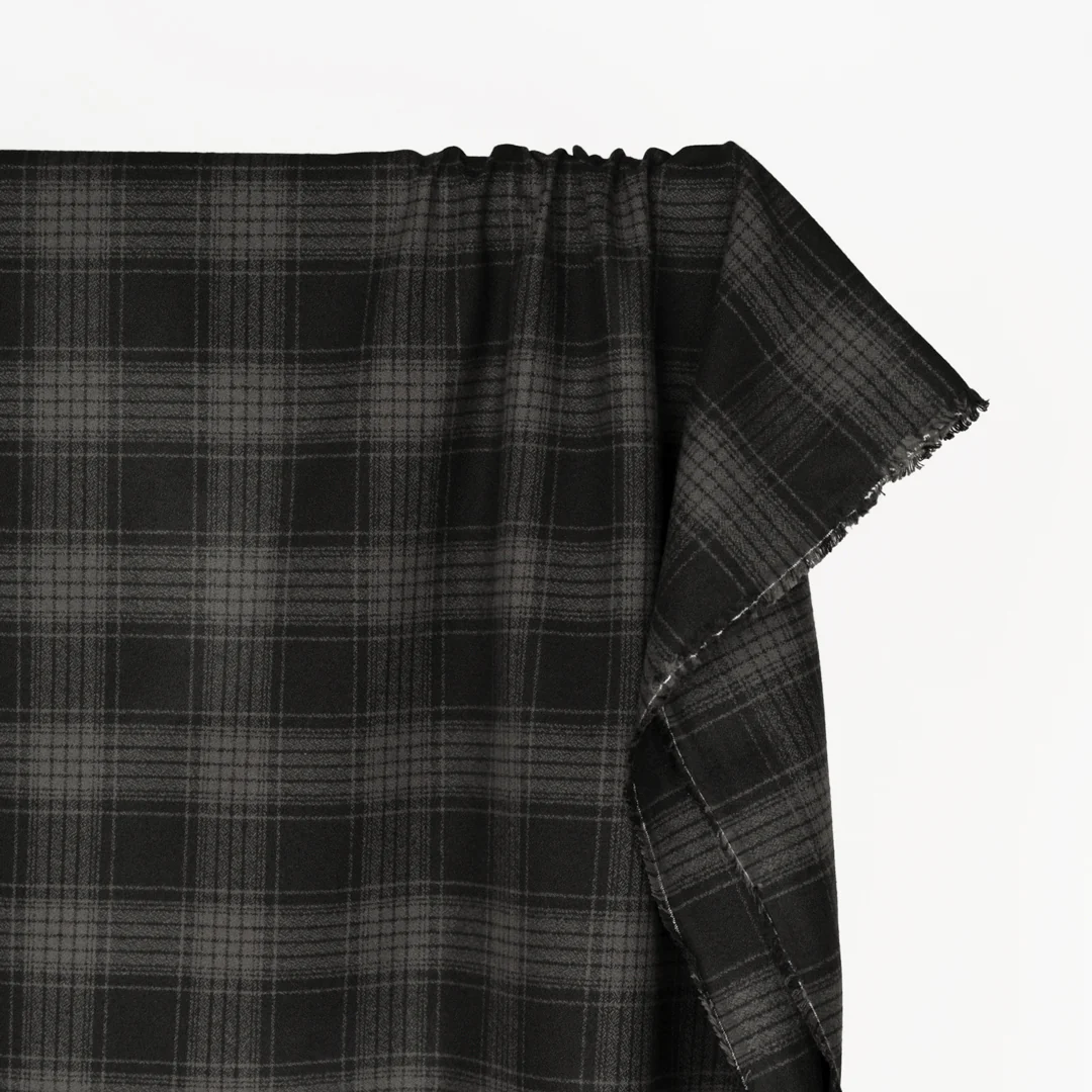 Plaid Cotton Flannel - Carbon - Image 3