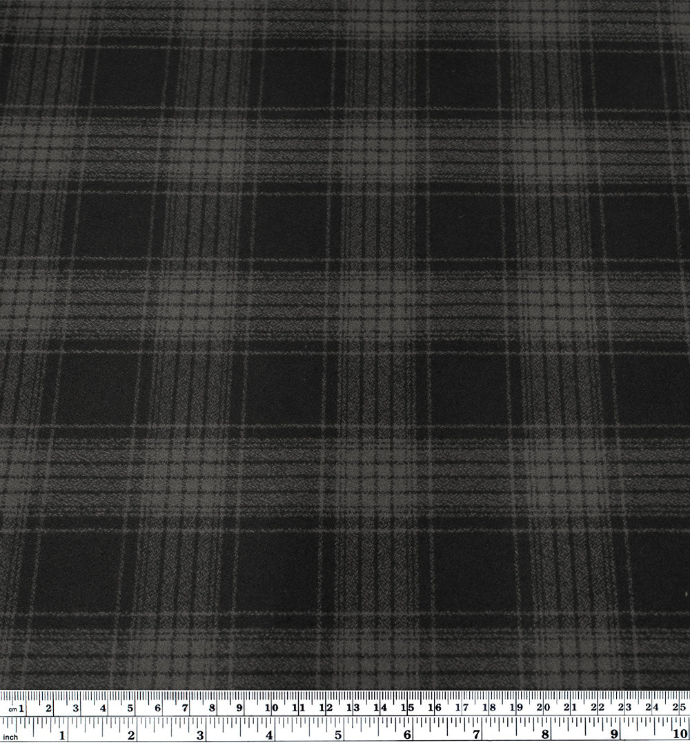 Plaid Cotton Flannel - Carbon - Image 4
