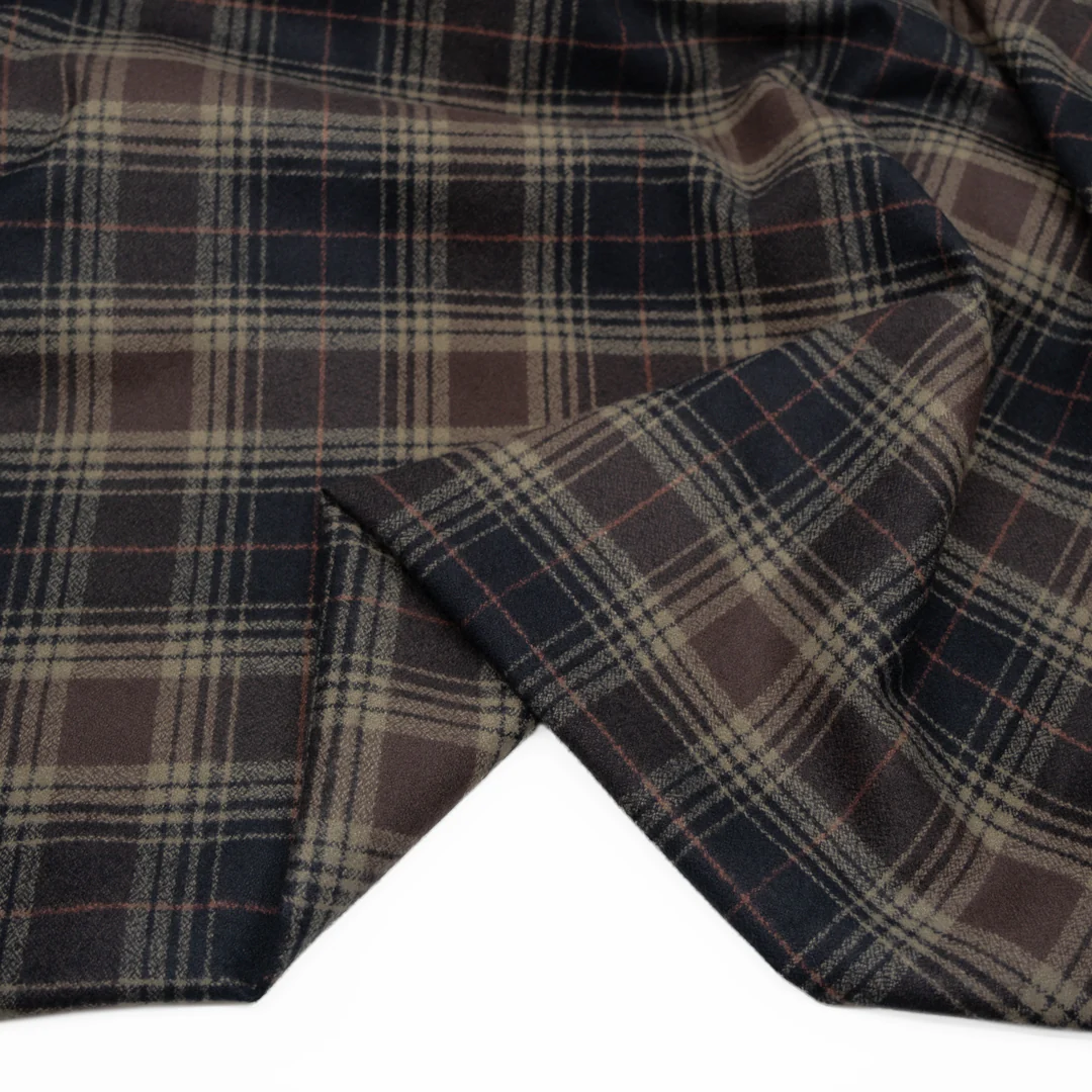 Plaid Cotton Flannel - Peat/Shale