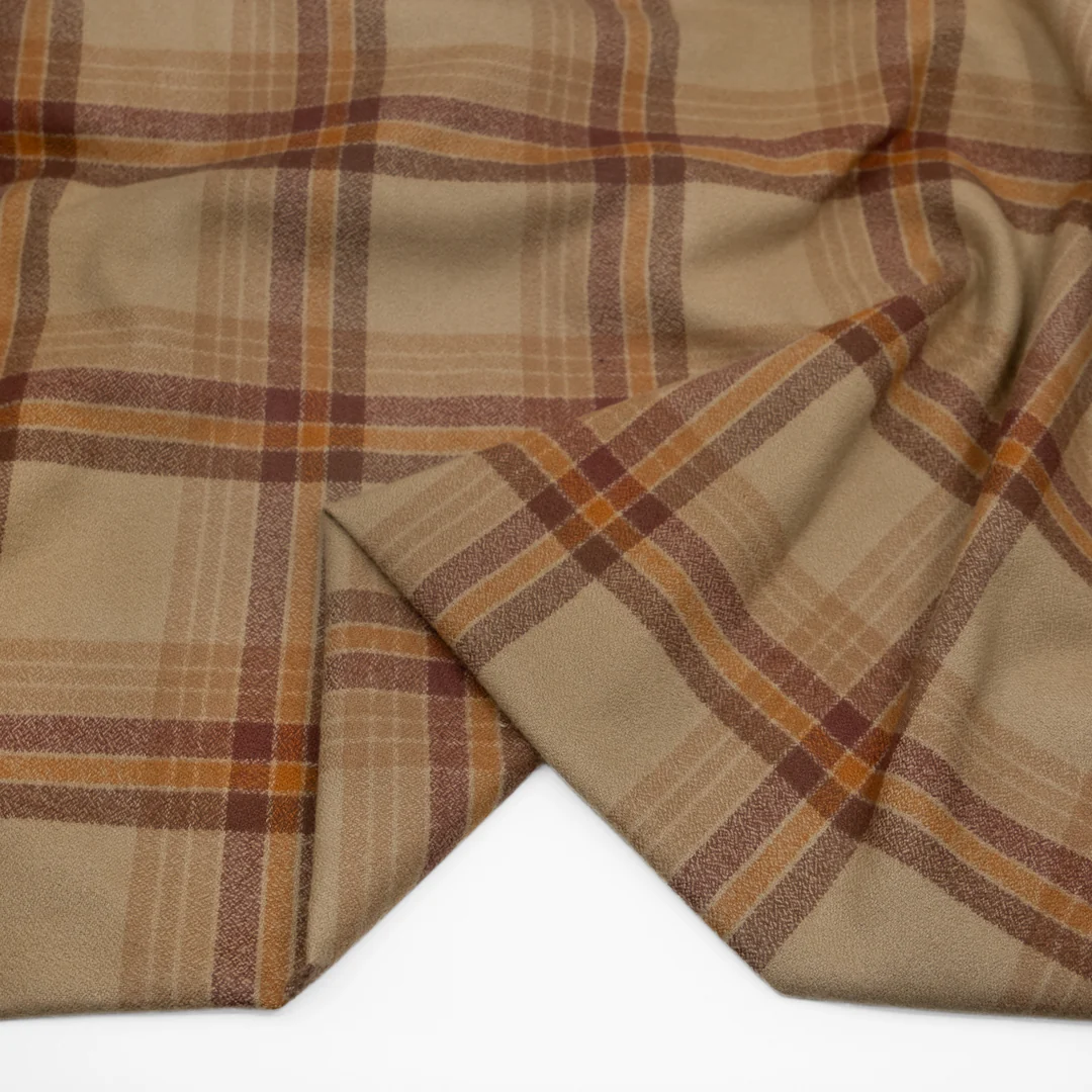 Plaid Cotton Flannel - Sepia/Ochre