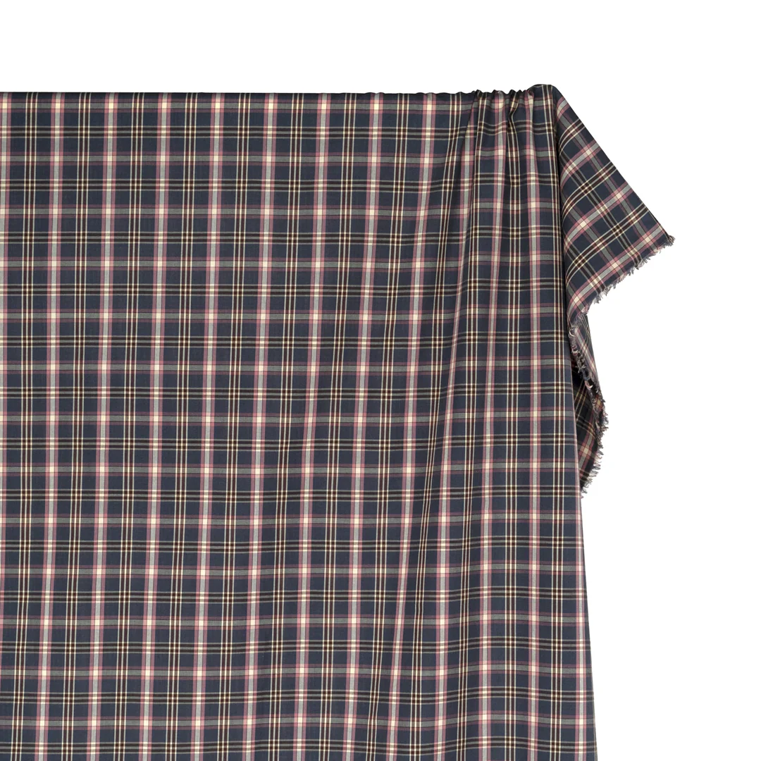 Plaid Cotton Shirting - Ash/Tulip/Vanilla - Image 3