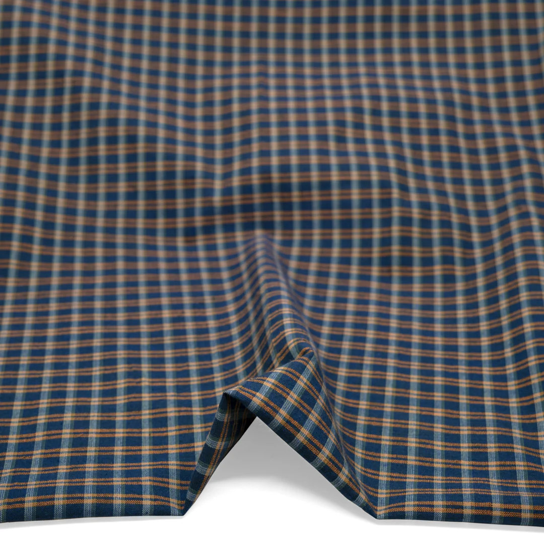 Plaid Handwoven Cotton - Petrol/Spritz/Multi - Image 2