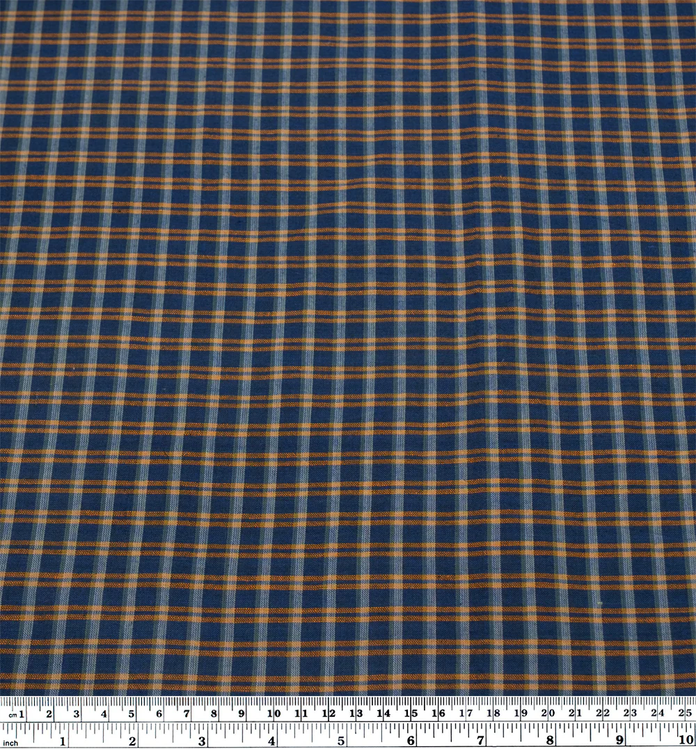 Plaid Handwoven Cotton - Petrol/Spritz/Multi - Image 3
