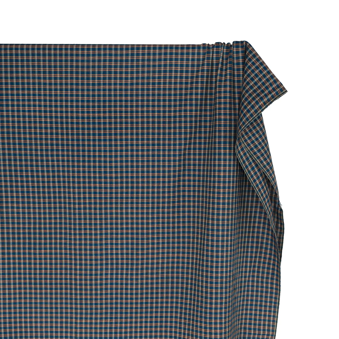 Plaid Handwoven Cotton - Petrol/Spritz/Multi - Image 4