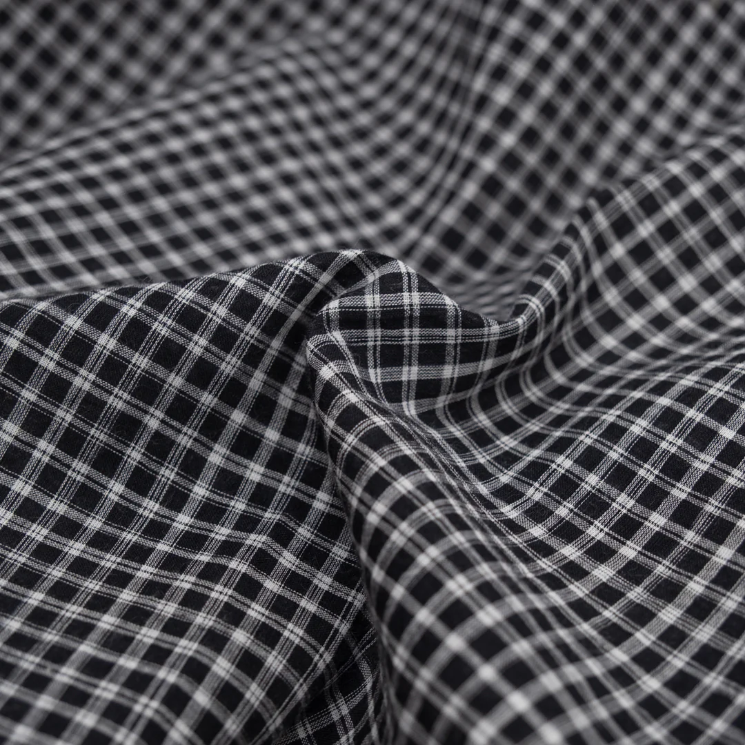 Plaid Lightweight Handwoven Cotton - Black/White