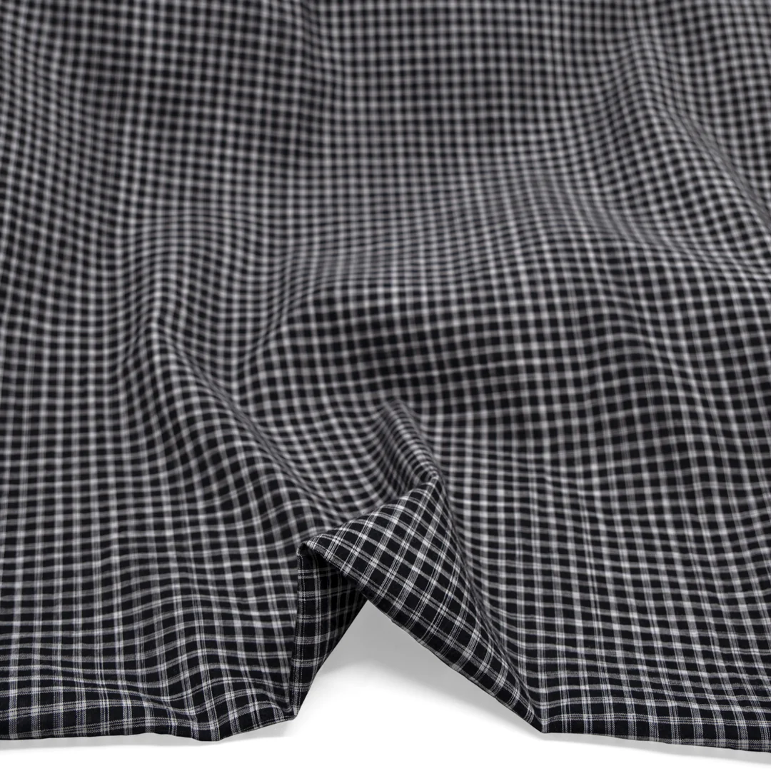 Plaid Lightweight Handwoven Cotton - Black/White - Image 2