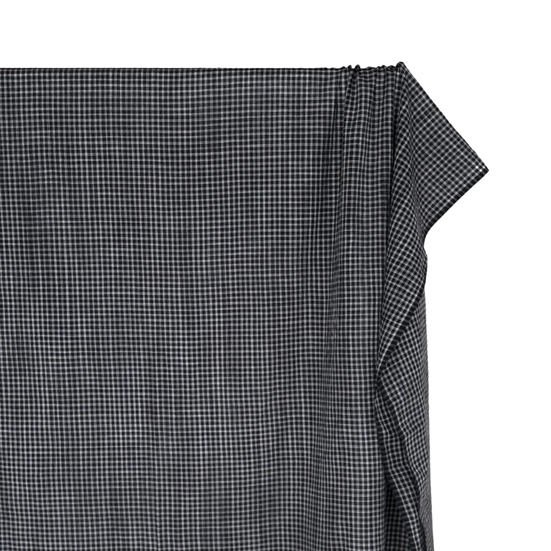 Plaid Lightweight Handwoven Cotton - Black/White - Image 4