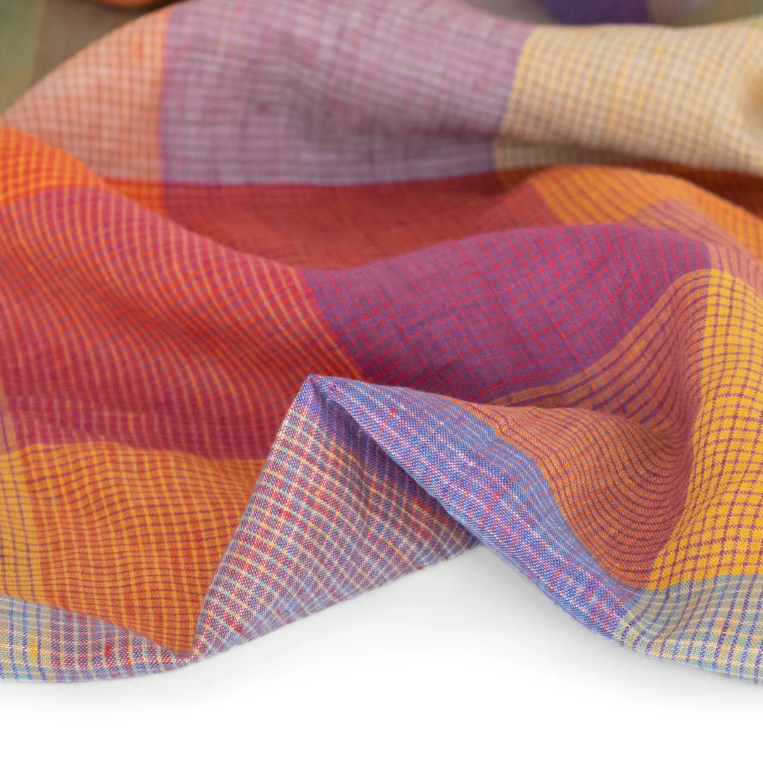 Prism Check Yarn-Dyed Linen - Rainbow - Image 3