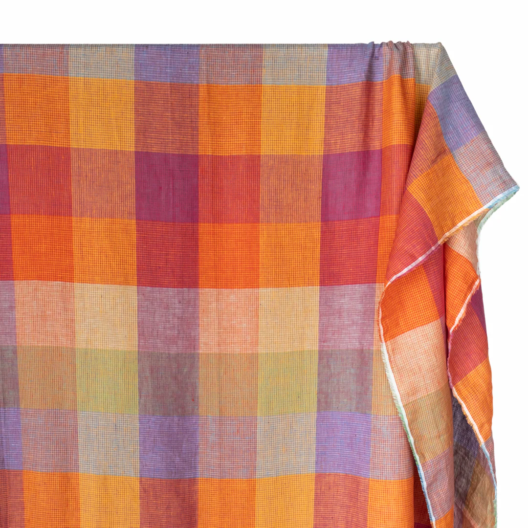 Prism Check Yarn-Dyed Linen - Rainbow - Image 5