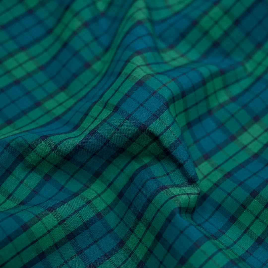 Prisma Plaid Cotton Shirting - Jewel/Viridian