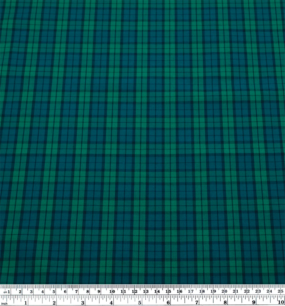 Prisma Plaid Cotton Shirting - Jewel/Viridian - Image 3