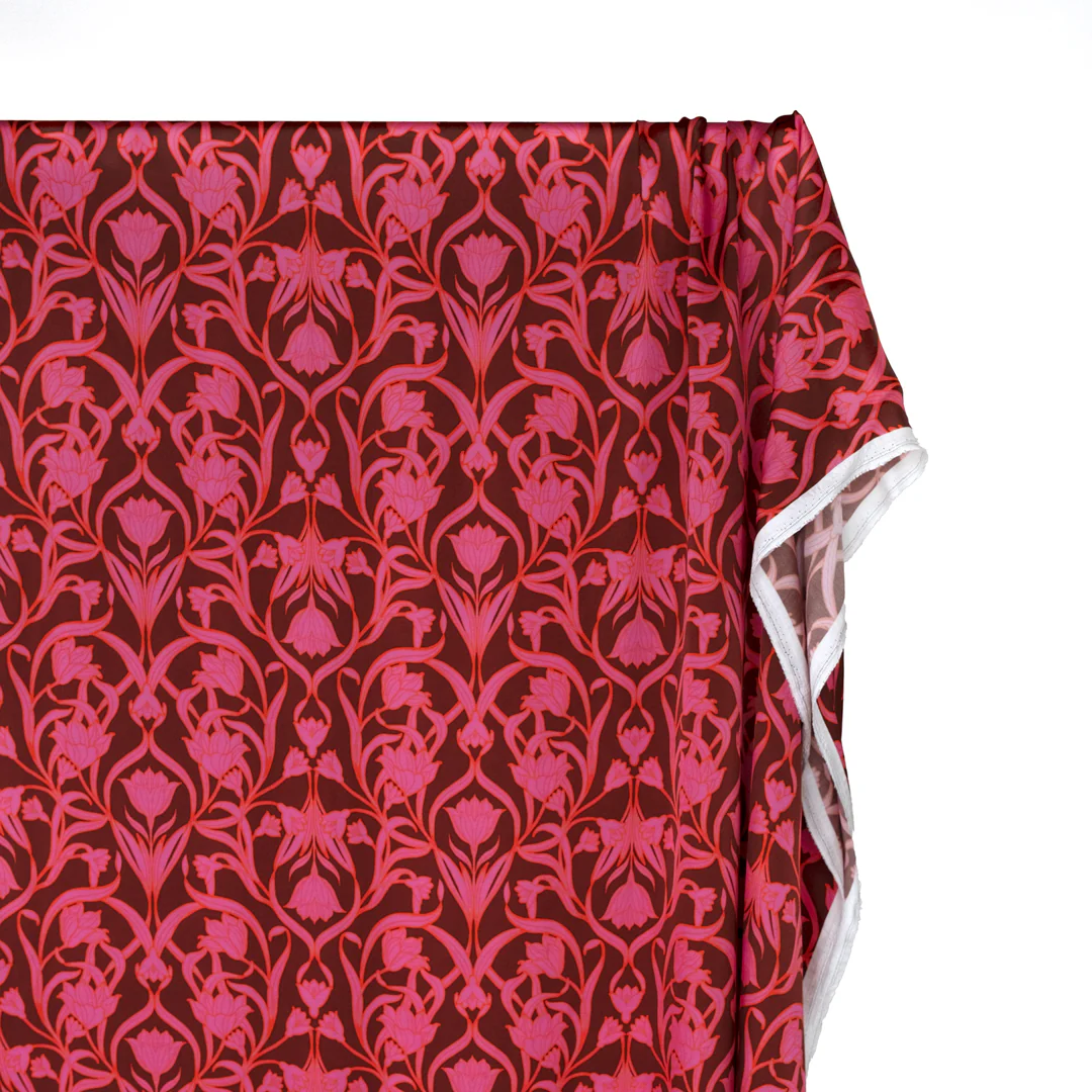 Promenade Viscose Satin - Punch/Deep Plume - Image 3