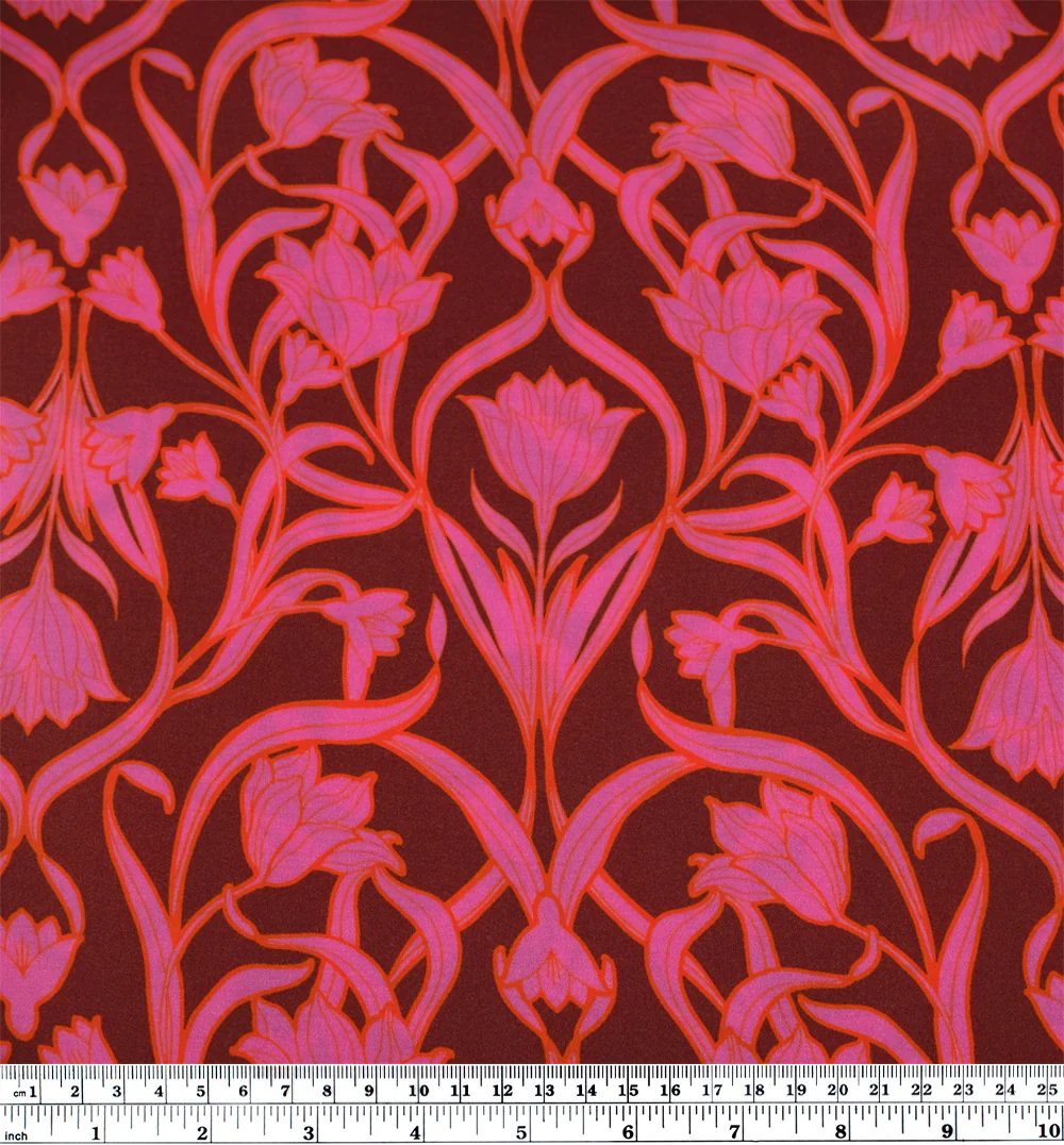 Promenade Viscose Satin - Punch/Deep Plume - Image 4