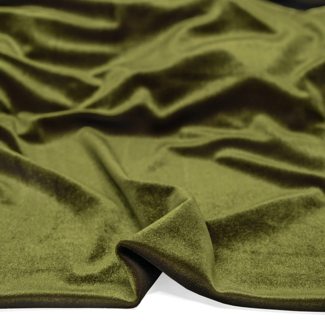 Radiant Stretch Velvet - Dill - Image 2
