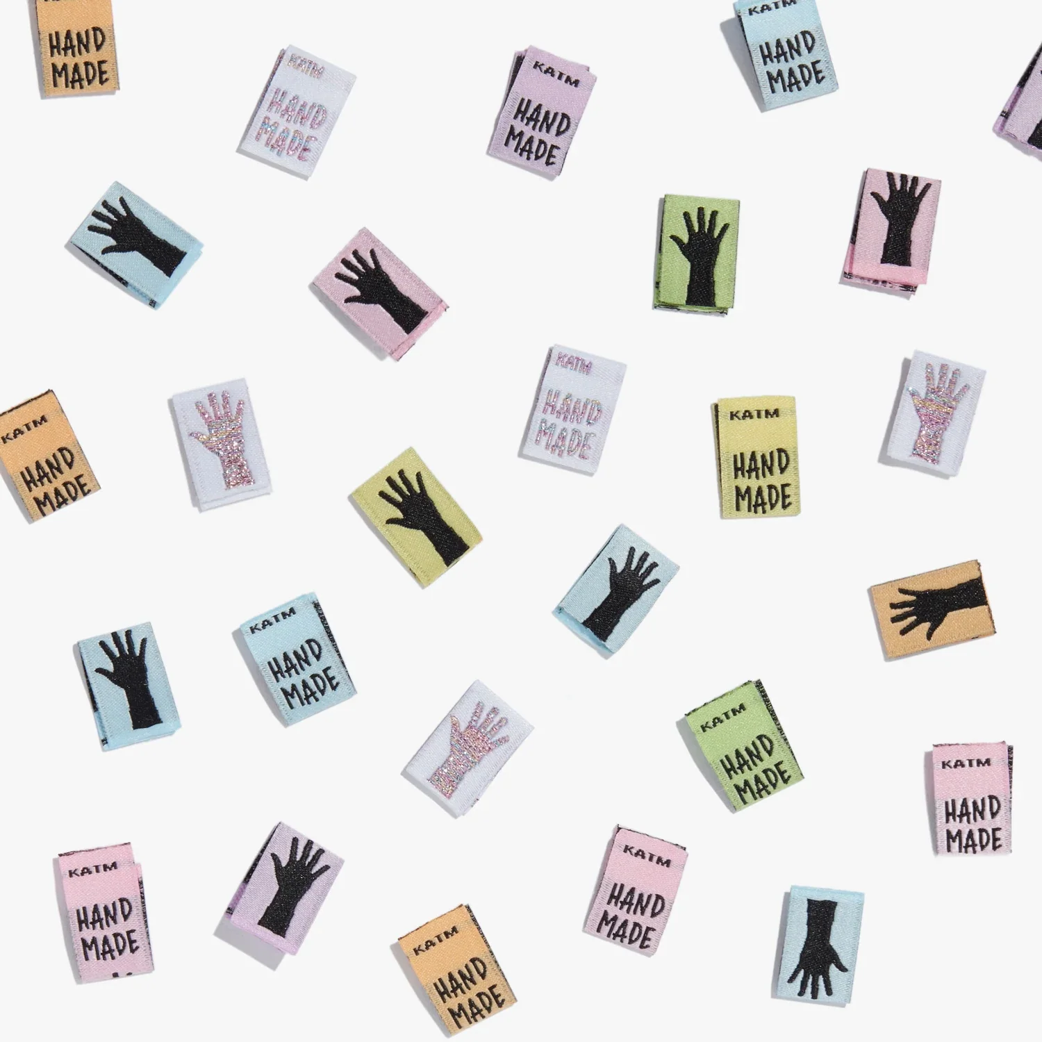 RAINBOW MINI HANDS Woven Labels