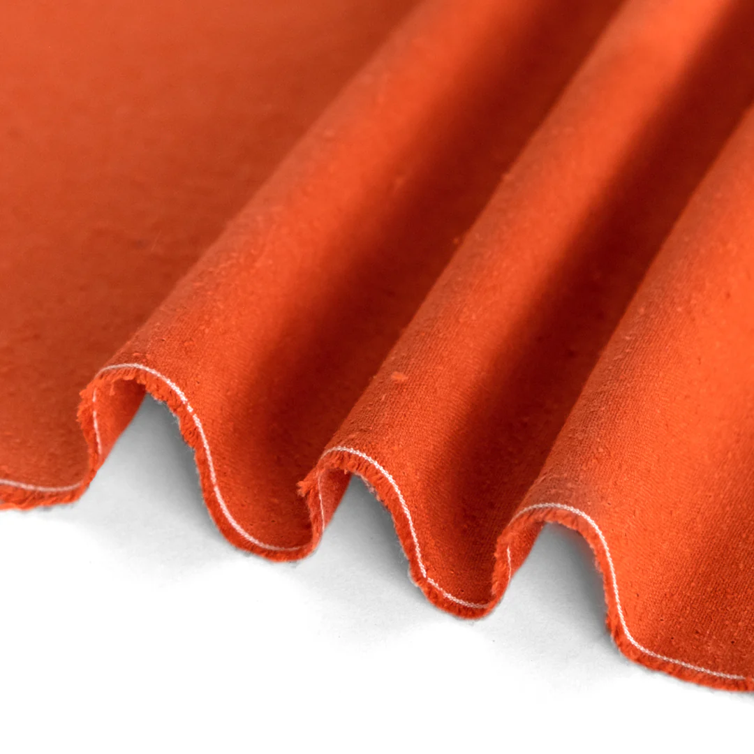 Raw Silk Noil - Blood Orange - Image 2
