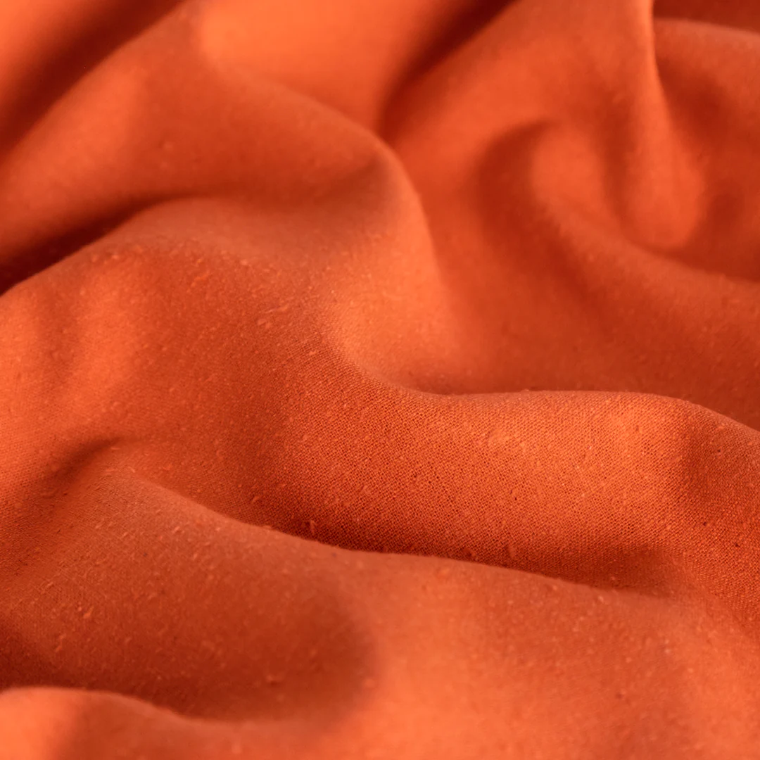 Raw Silk Noil - Blood Orange - Image 3