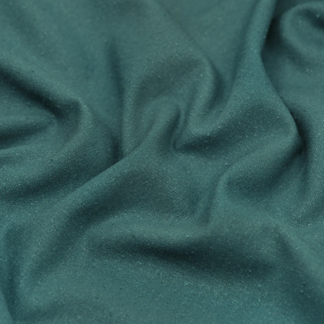 Raw Silk Noil - Lake - Image 2