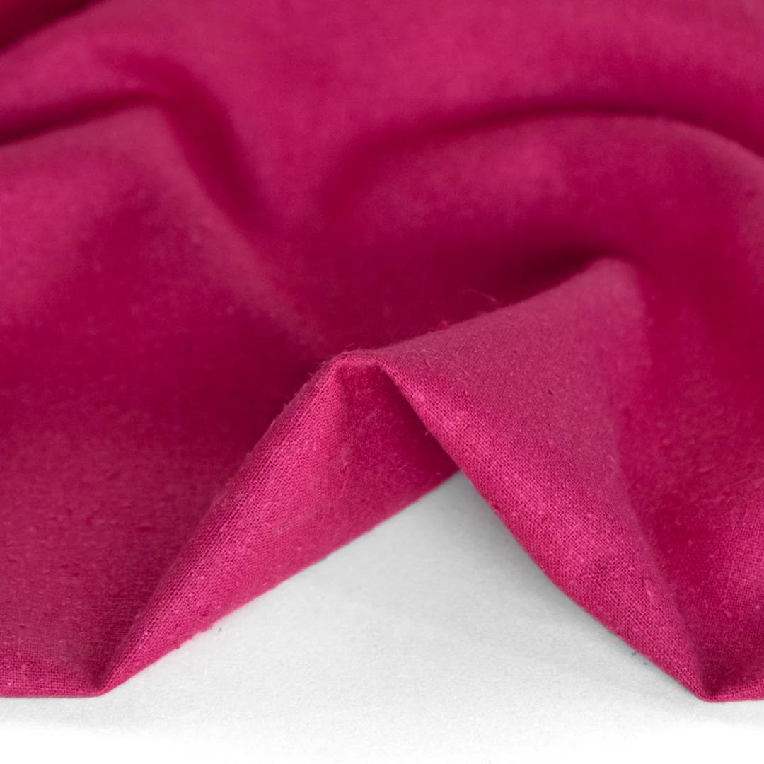 Raw Silk Noil - Magenta Rose