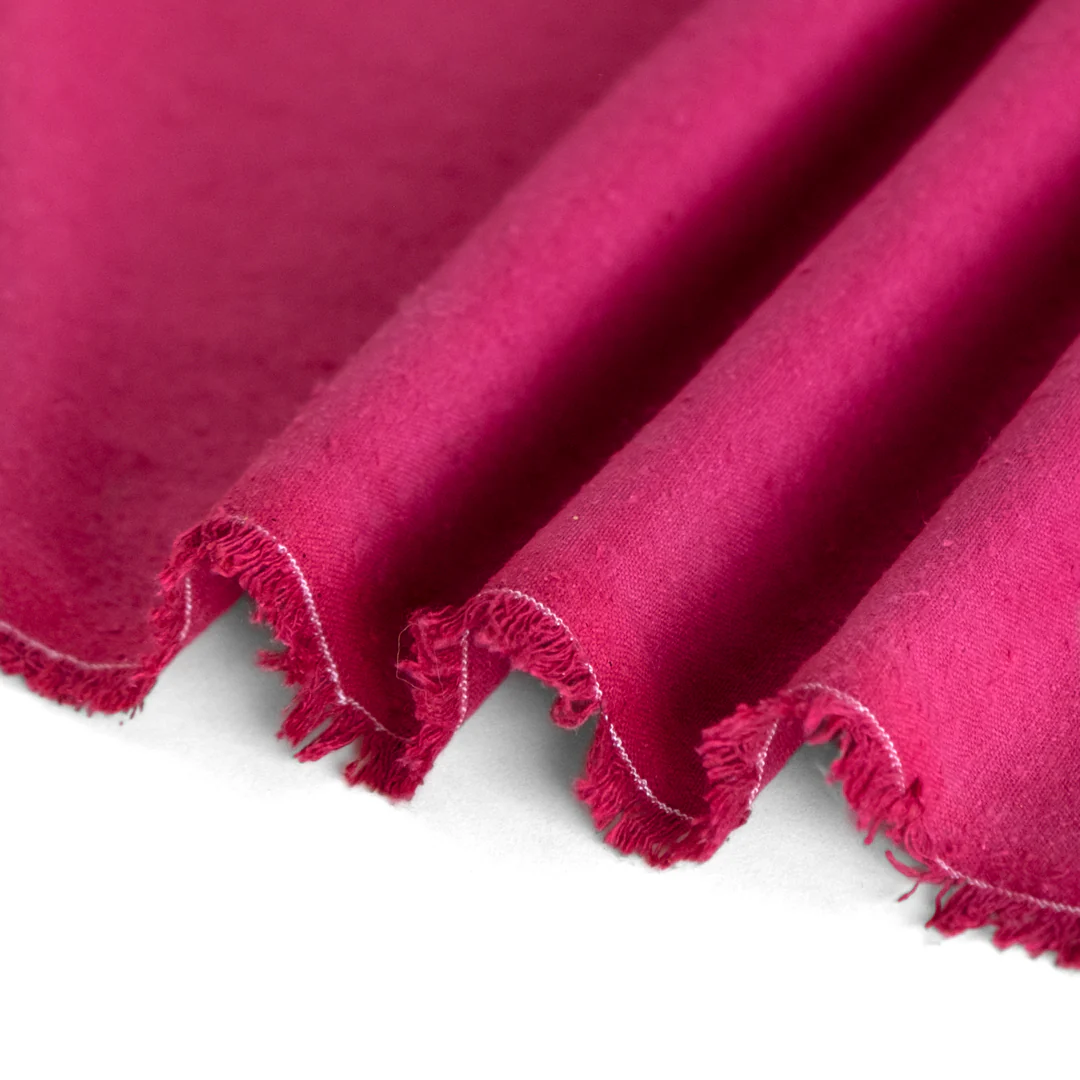 Raw Silk Noil - Magenta Rose - Image 2