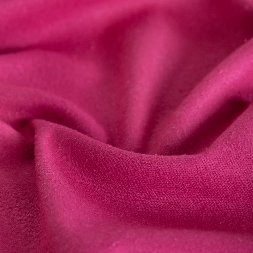 Raw Silk Noil - Magenta Rose - Image 4