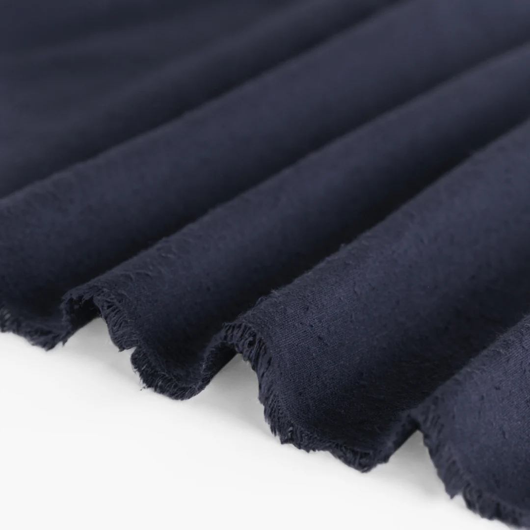 Raw Silk Noil - Navy - Image 3